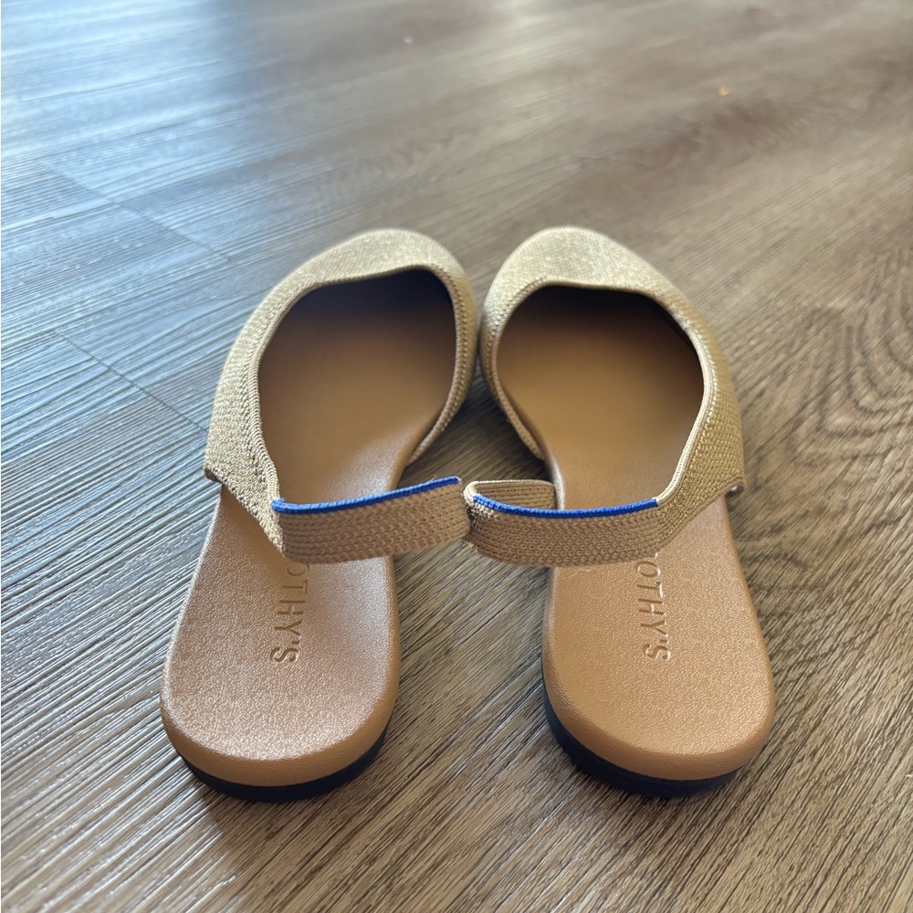 Rothy's The Almond Toe Slingback Flat In Metallic Prosecco Comfort Casual 10 - Picture 9 of 9